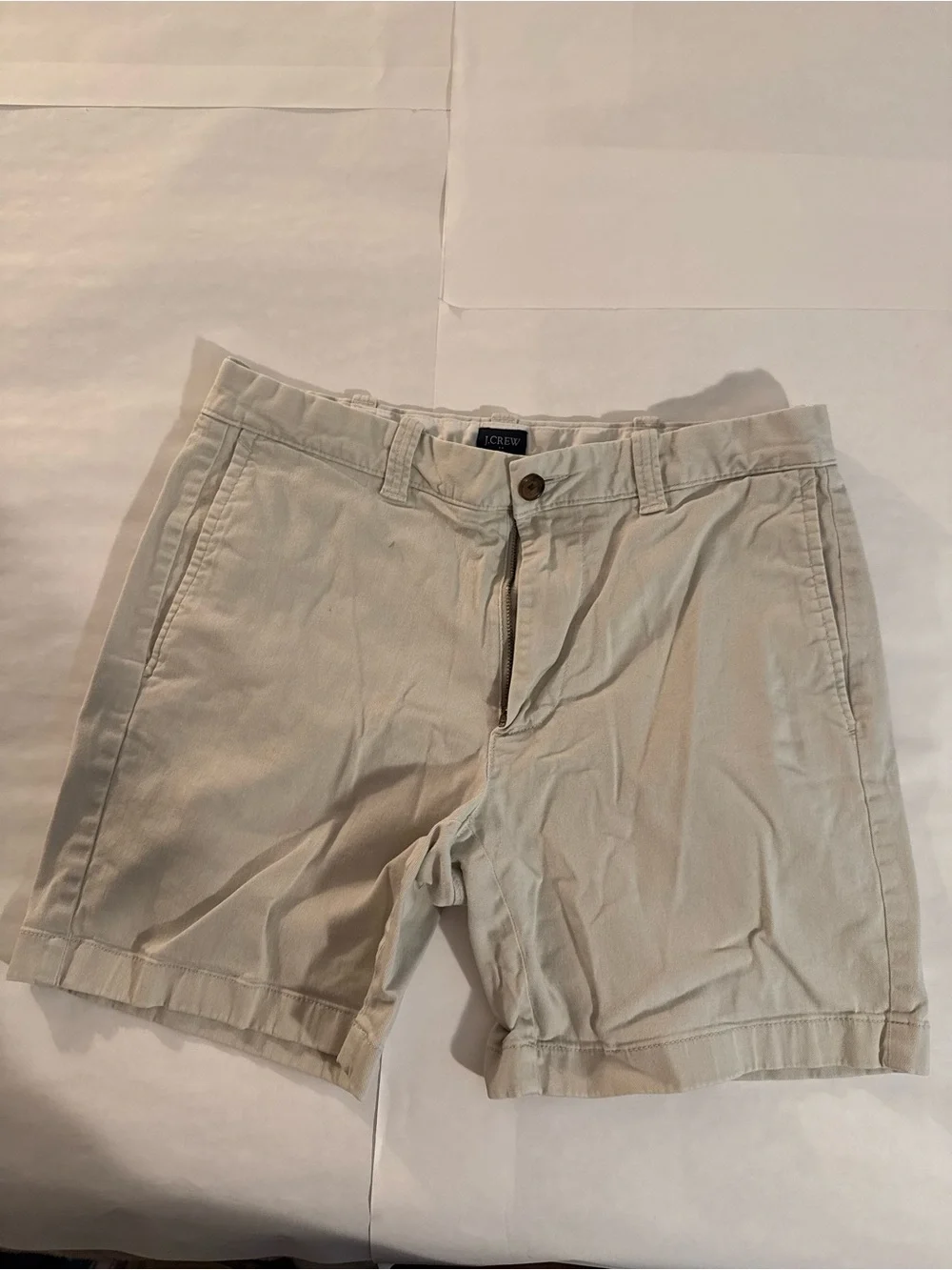 J. Crew Men's Khaki Flat-Front Cotton Shorts